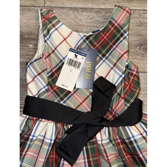 Polo Ralph Lauren Girls plaid fit and flare dress size 4T Holiday Christmas NWT - Picture 2 of 8